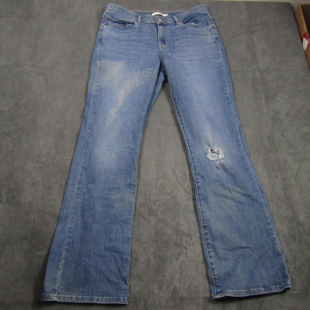 Levi Strauss Classic Boot Jeans Women 12 Blue Distressed Denim 39252-0012